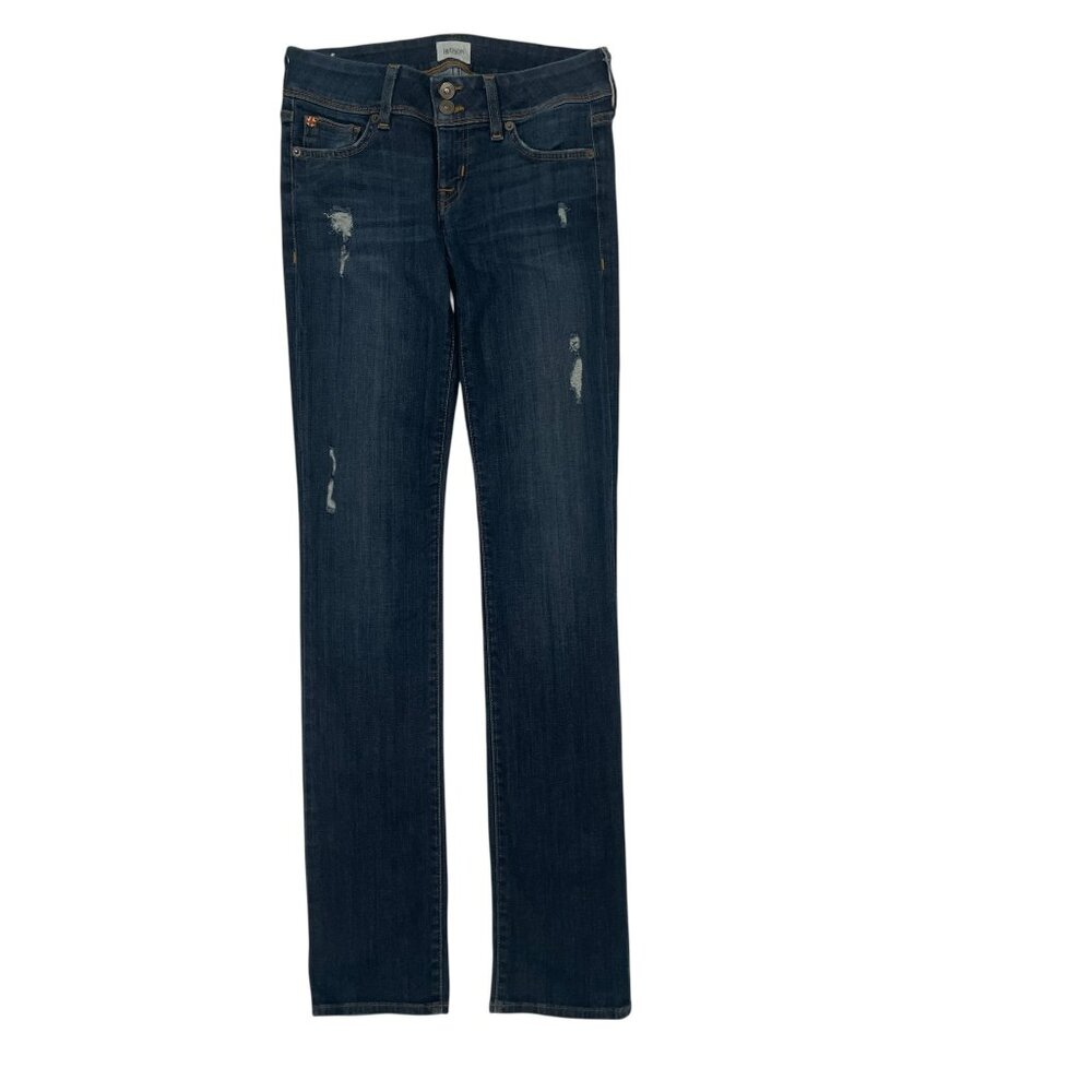 Hudson Women’s The Ginny Straight Dark Wash Distressed Denim Jeans Size 25x33